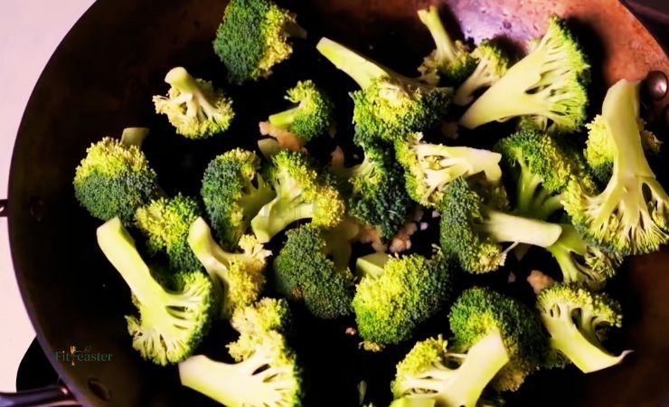 Cook the Garlic and Broccoli