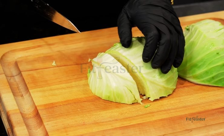 Prep the cabbage and garlic