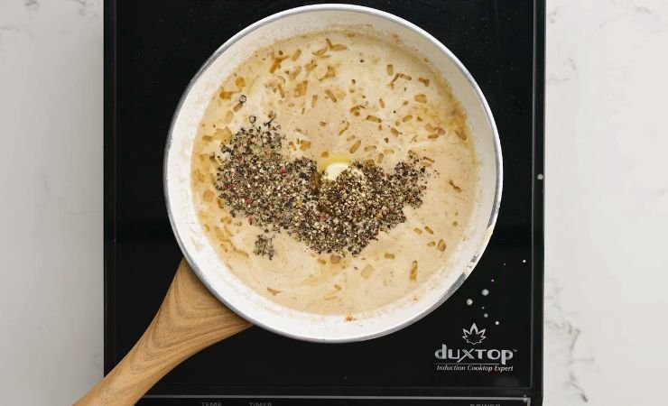 Add Cream, Butter, and Pepper