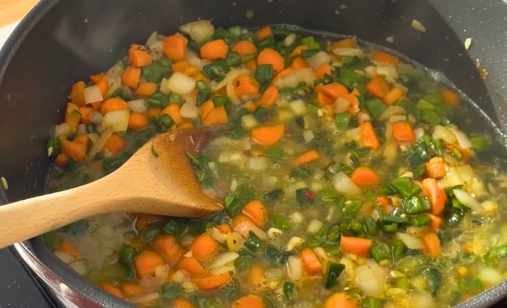 Add the Broth and Chicken