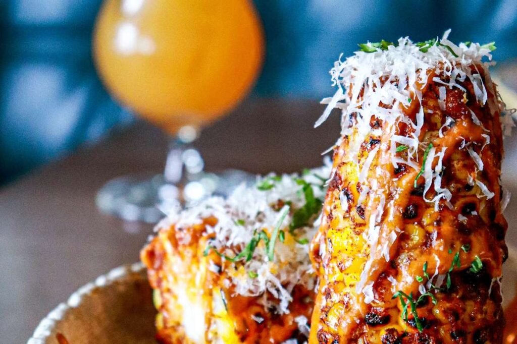 Charred Mexican street corn with cotija